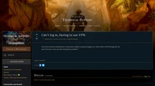 
                            5. Can't log in, having to use VPN. - Boards - League of Legends