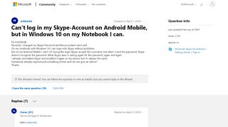 
                            4. Can't log in my Skype-Account on Android Mobile, but in Windows 10 ...