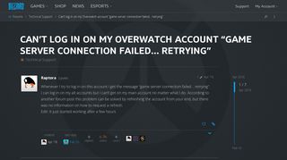 
                            8. Can't log in on my Overwatch account 