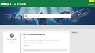 
                            8. Can't log in poker software and app - Unibet Community