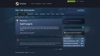 
                            1. Can't Log In :: Star Trek Adversaries Support - Steam Community