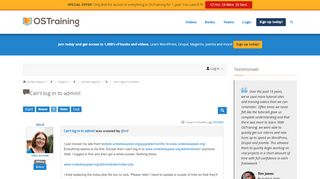 
                            10. Can't log in to admin! - [OSTraining Support Forum]