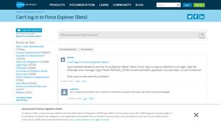 
                            12. Can't log in to Force Explorer (Beta) - Salesforce Developer Community