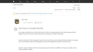 
                            11. Can't log in to Google Calendar - Apple Community