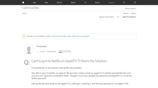 
                            4. Can't Log in to Netflix on AppleTV 3? Her… - Apple Community