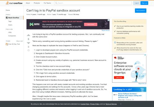 
                            6. Can't log in to PayPal sandbox account - Stack Overflow