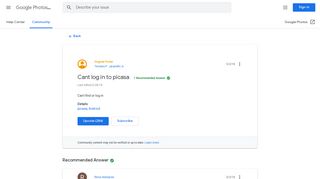 
                            11. Cant log in to picasa - Google Photos Help - Google Support