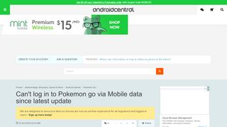 
                            9. Can't log in to Pokemon go via Mobile data since latest update ...