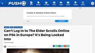 
                            13. Can't Log In to The Elder Scrolls Online on PS4 in Europe? It's Being ...