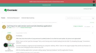 
                            4. Can't log in to web version and evernote desktop application ...
