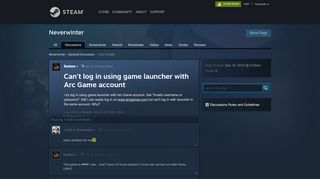 
                            4. Can't log in using game launcher with Arc Game account ...