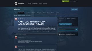 
                            1. CAN'T LOG IN WITH VRCHAT ACCOUNT! HELP ... - Steam Community