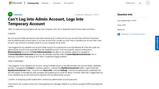 
                            6. Can't Log into Admin Account, Logs into Temporary Account ...