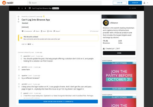 
                            1. Can't Log Into Binance App : binance - Reddit