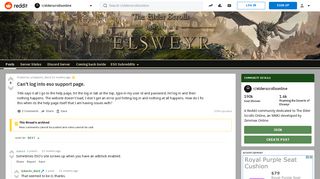 
                            5. Can't log into eso support page. : elderscrollsonline - Reddit