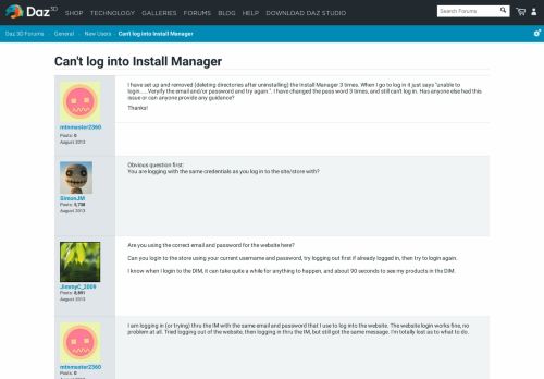 
                            10. Can't log into Install Manager - Daz 3D Forums