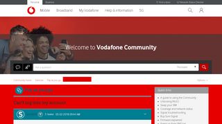 
                            8. Can't log into my account - Community home - Vodafone Community