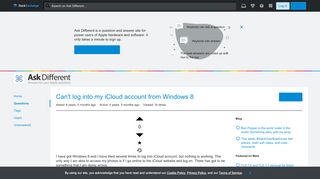 
                            12. Can't log into my iCloud account from Windows 8 - Ask Different