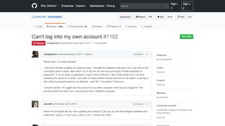 
                            5. Can't log into my own account · Issue #1102 · tootsuite/mastodon ...