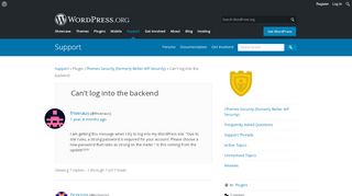 
                            3. Can't log into the backend | WordPress.org
