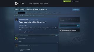 
                            5. Cant log into ubisoft server? :: Tom Clancy's Ghost Recon® Wildlands ...