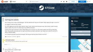 
                            6. Can't log into website. : Steam - Reddit