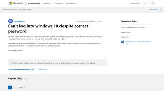 
                            1. Can't log into windows 10 despite correct password - Microsoft ...