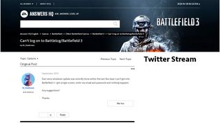 
                            7. Can't log on to Battlelog/Battlefield 3 - Answer HQ