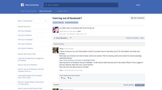 
                            5. Cant log out of facebook? | Facebook Help Community | Facebook