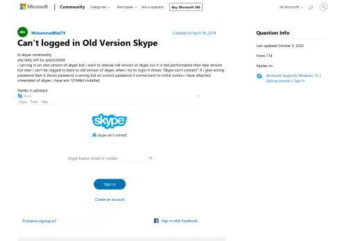 
                            11. Can't logged in Old Version Skype - Microsoft Community