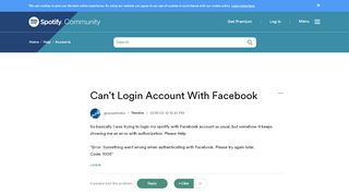 
                            7. Can't Login Account With Facebook - The Spotify Community