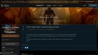 
                            4. Can't login after transferring account - EUW boards - League of Legends
