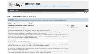 
                            2. Can't login anymore to web interface - Synology Forum