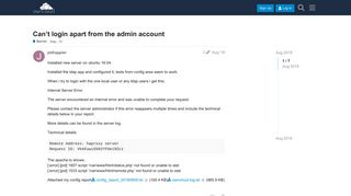 
                            9. Can't login apart from the admin account - Server - ownCloud Central