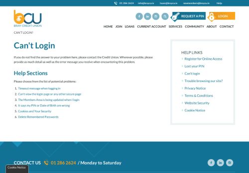 
                            6. Can't login - Bray Credit Union