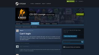 
                            3. Can't login :: CS GO Lounge - Steam Community
