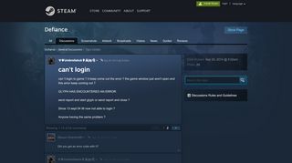 
                            7. can't login :: Defiance General Discussions - Steam Community
