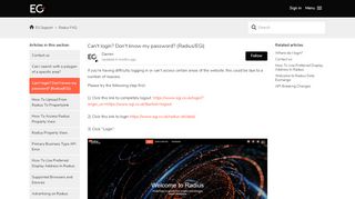 
                            7. Can't login? Don't know my password? (Radius/EGi) – EG Support