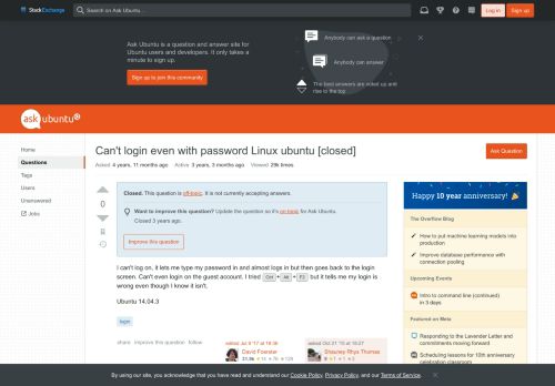 
                            3. Can't login even with password Linux ubuntu - Ask Ubuntu