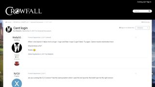 
                            3. Cant login - General Discussion - Crowfall Community