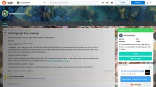 
                            7. Can't login got Error message : treeofsavior - Reddit