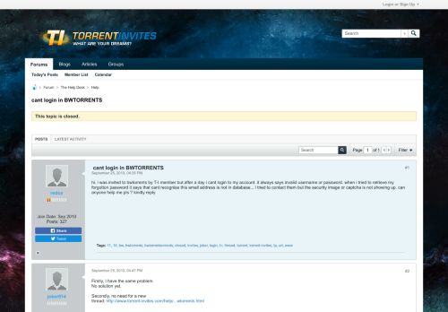 
                            9. cant login in BWTORRENTS - Torrent Invites - Get your free ...