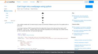 
                            13. Can't login into a webpage using python - Stack Overflow