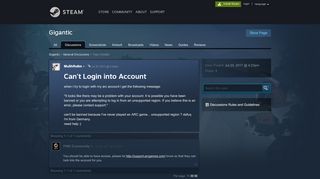 
                            2. Can't Login into Account :: Gigantic General Discussions