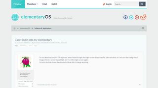 
                            2. Can't login into my elementary | elementaryOS Linux Forums