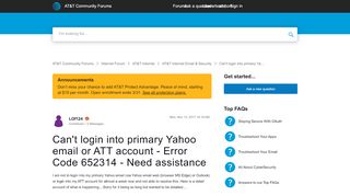 
                            7. Can't login into primary Yahoo email or ATT accoun... - AT&T ...