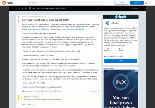 
                            8. Can't login into Ripple Desktop Wallet, HELP! : Ripple - Reddit