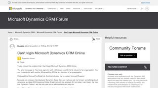
                            3. Can't login Microsoft Dynamics CRM Online