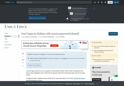 
                            4. Can't login on Debian with correct password - Unix & Linux Stack ...