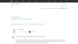 
                            10. Cant login on iphone with correct password - Apple Community